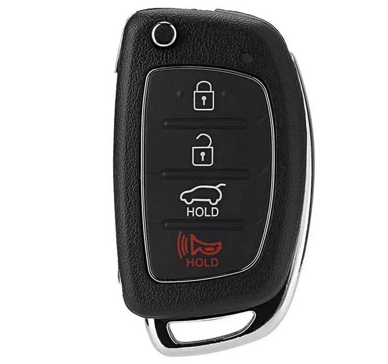 Replacement Key Shell for Hyundai i40 i30 ix35 Sante Fe 4 Button Flip Key Case - Hardware