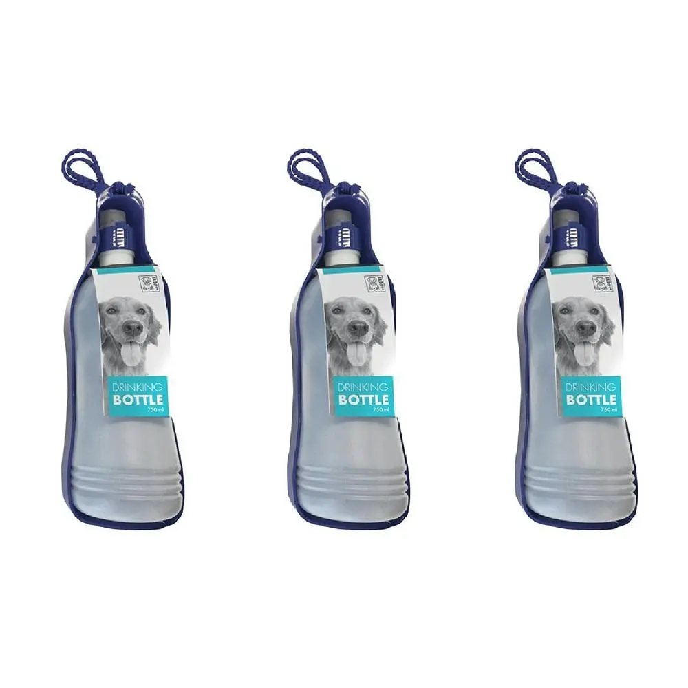 3x M-Pets 750ml Dog/Puppy Pet Travel/Walk Water Portable Drink Bottle Cup Large