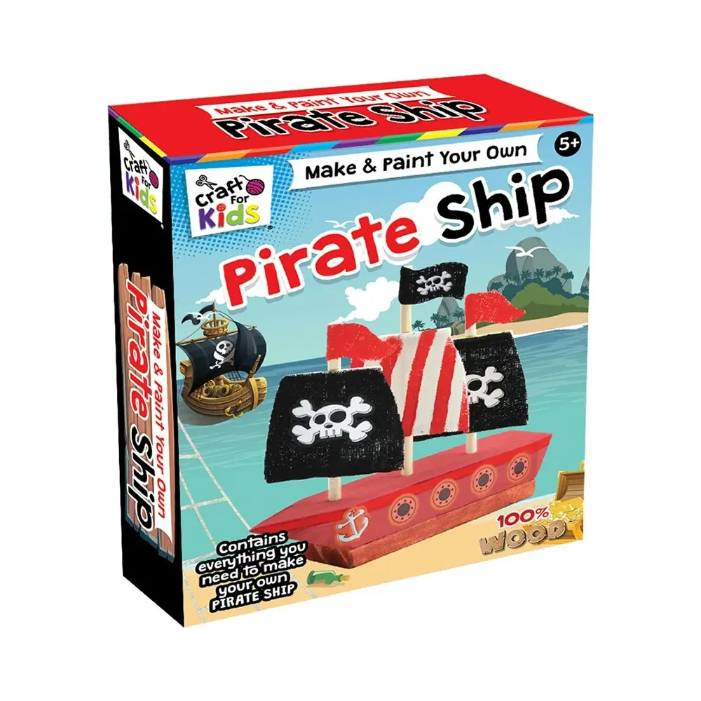 Craft for Kids Make & Paint Your Own Pirate Ship Children DIY Activity Kit 5y+ - Hobbies