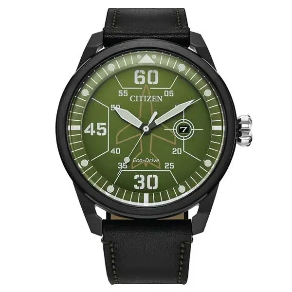 Citizen Men's Avion Black Leather Band Men's Watch (AW1735-03X)