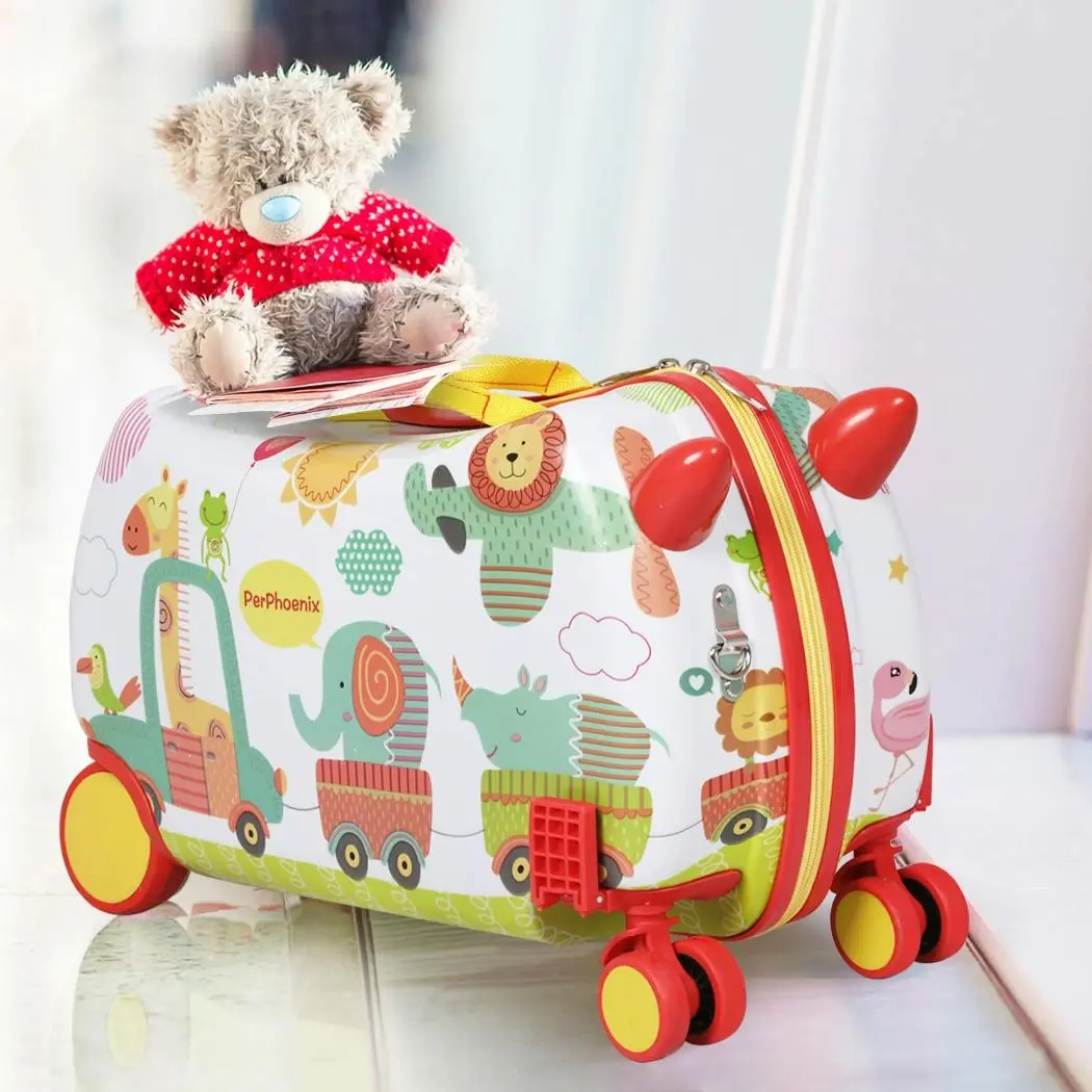 BoPeep Kids Ride On Suitcase Children Travel Luggage Carry Bag Trolley Zoo - Pets