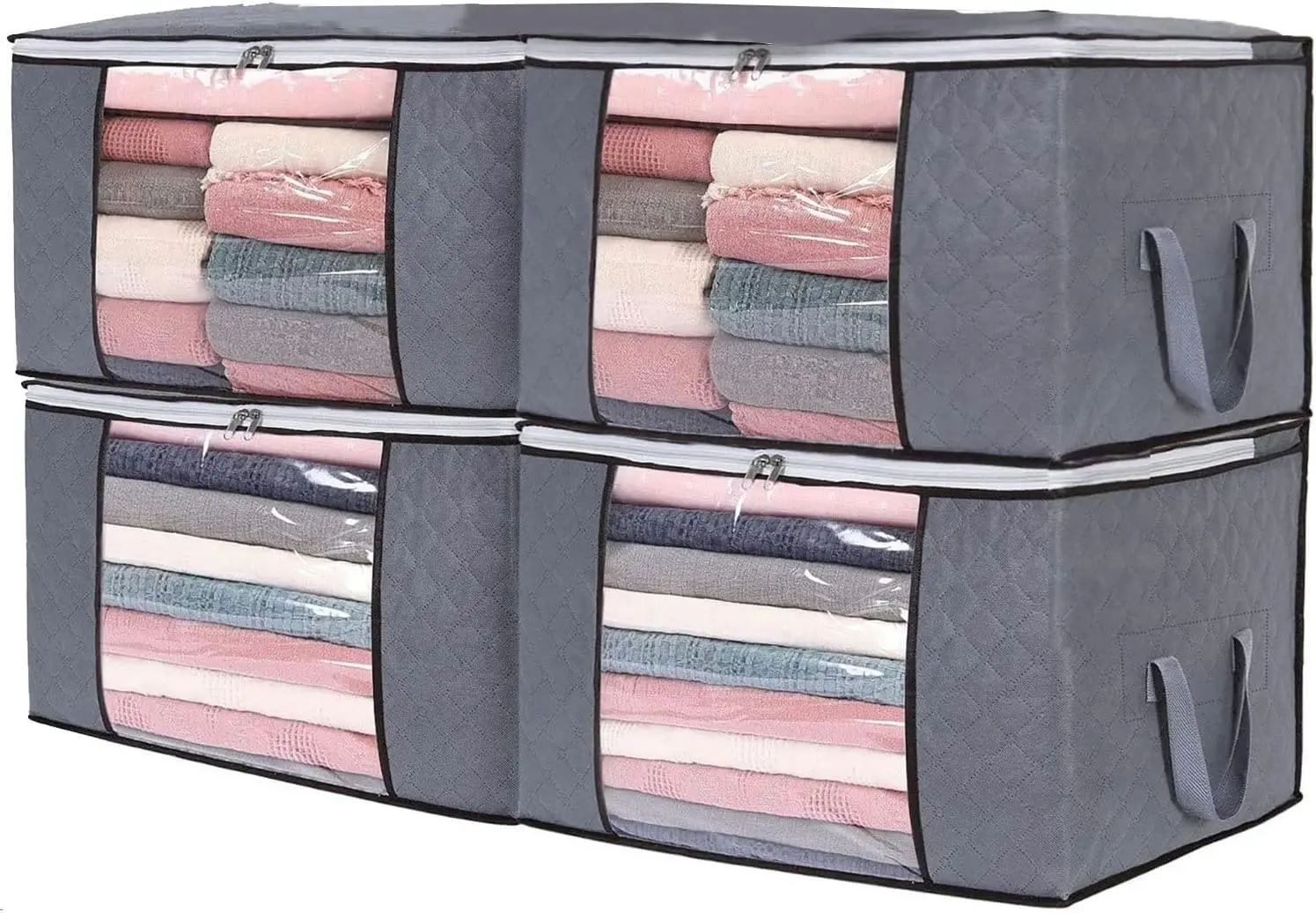 Closet Organizers and Storage Bags 4 Pack Blanket Storage Bags, Closet Organizers for Clothes Storage - Home & Garden