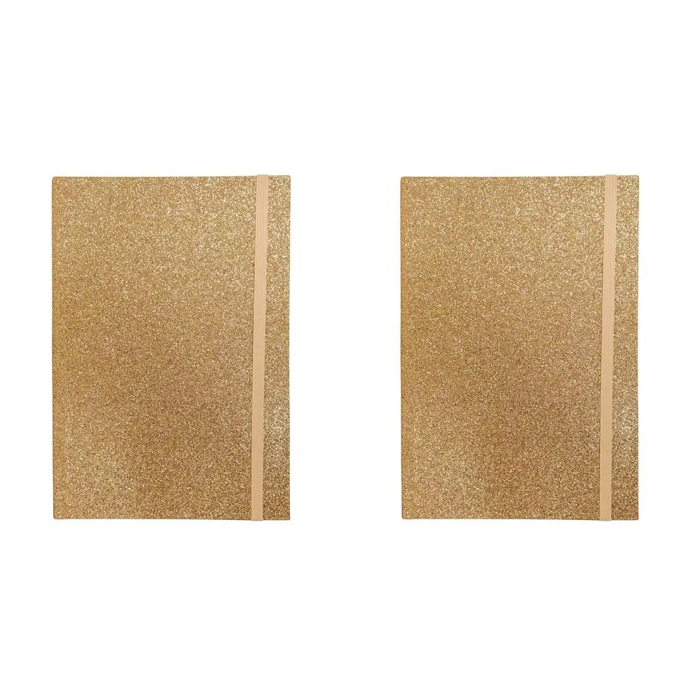 2x LVD 21cm Notebook A5 Journal Writing Stationery 80 Pages Glitter Champagne - Office