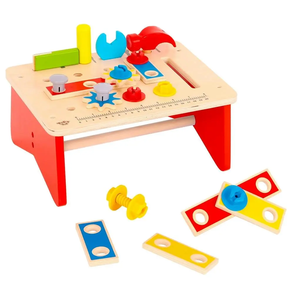 31pc Kids Tooky Toy Educational/Learning Puzzle Wooden Working Bench Tool Set 3+ - Toys & Games