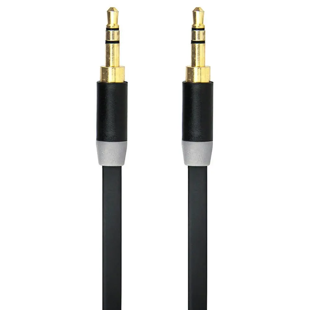 Gecko 1m Flat 3.5mm Male to M AUX Cable Gold Plated Audio Cord f/ Car/Phone BLK - Electronics