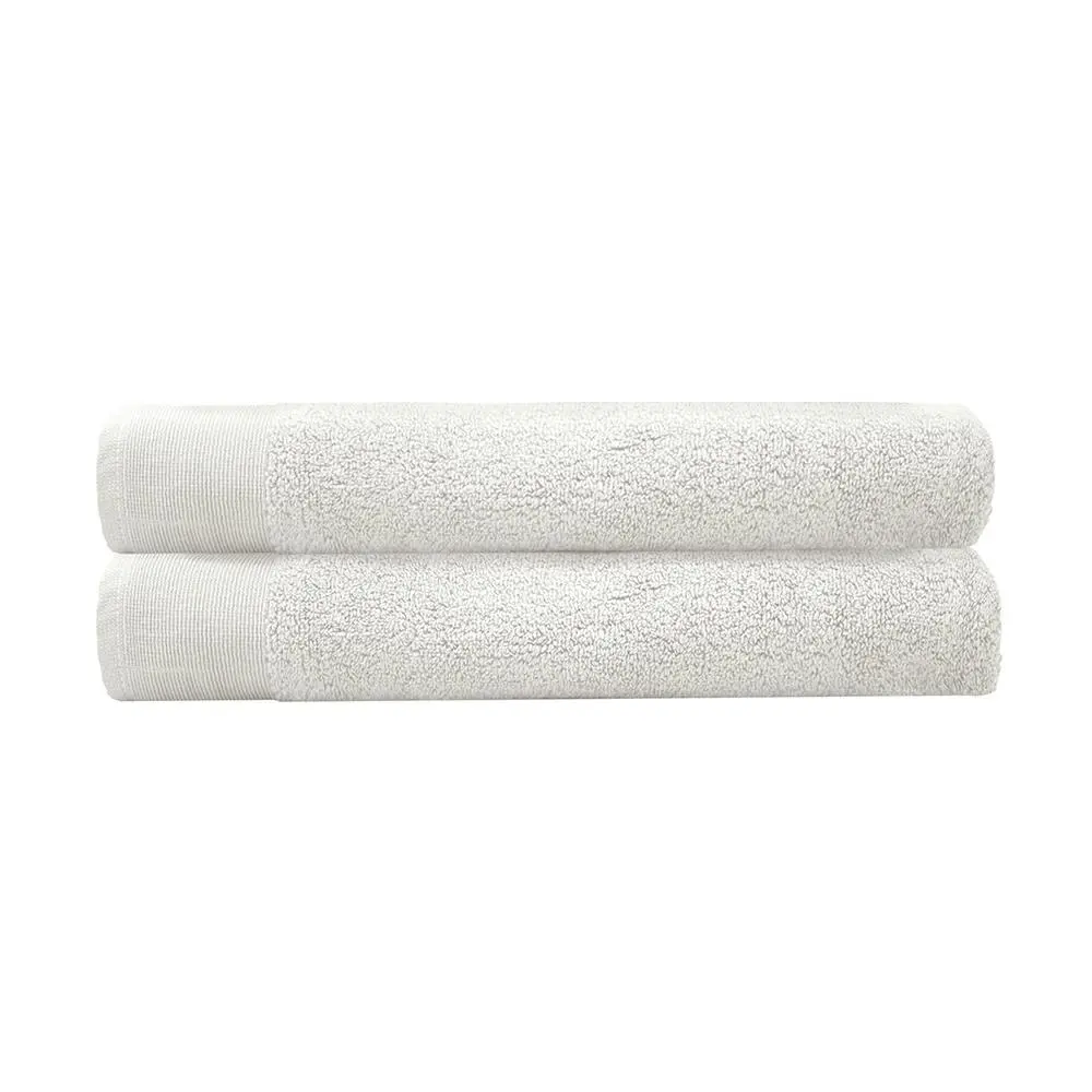 2pc Bambury Ultra soft Elvire Bath Sheet 2 Pack Ivory Cotton Woven Home Decor - Home & Garden