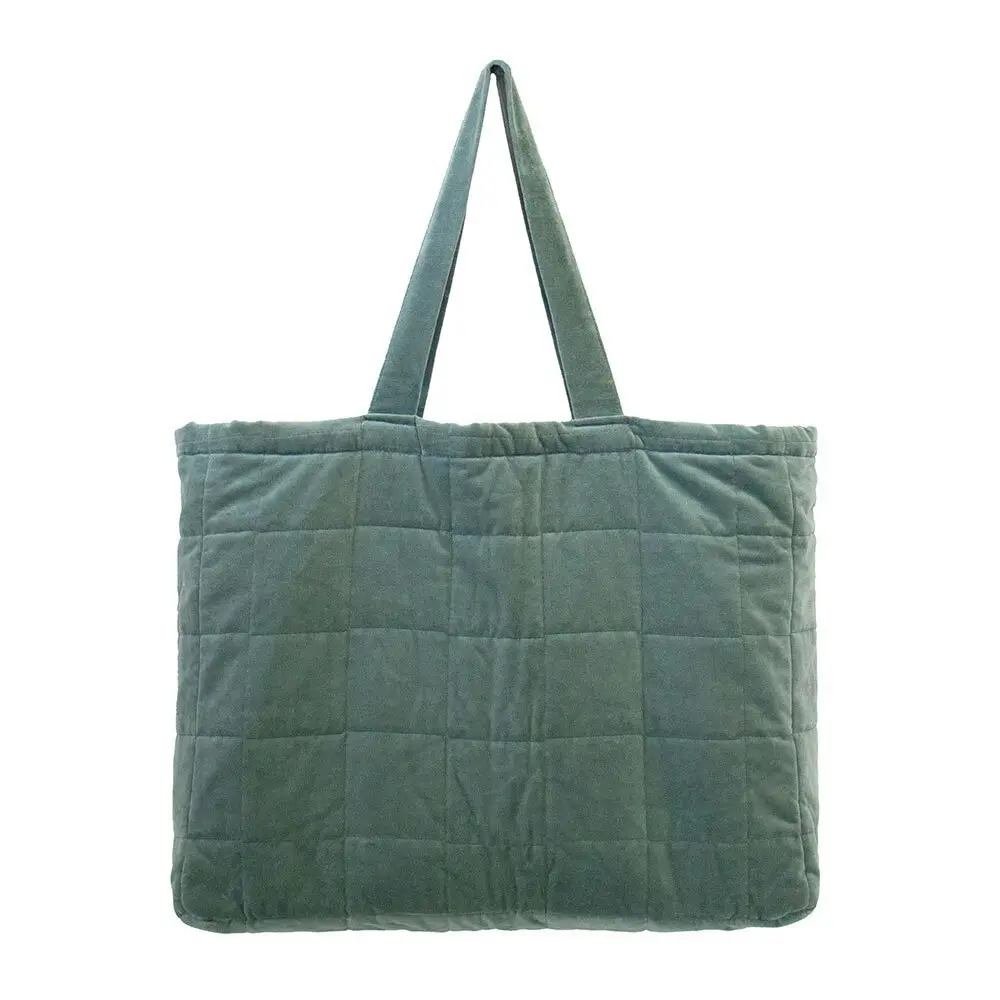 Bambury Nuno Cotton/Velvet Tote Beach/Shopping Carry Bag 245GSM Eucalyptus - Fashion