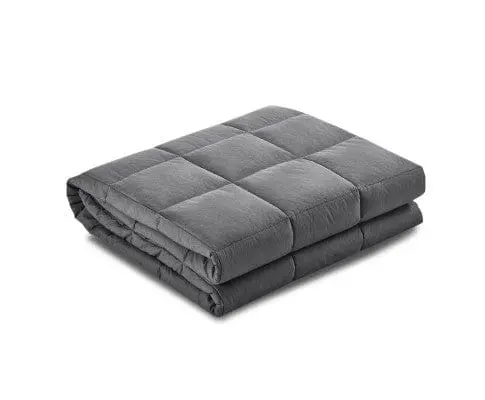 Weighted Blanket Kids 2.3KG Heavy Gravity Blankets Microfibre Cover Comfort Calming Deep Relax Better Sleep Grey - Home & Garden