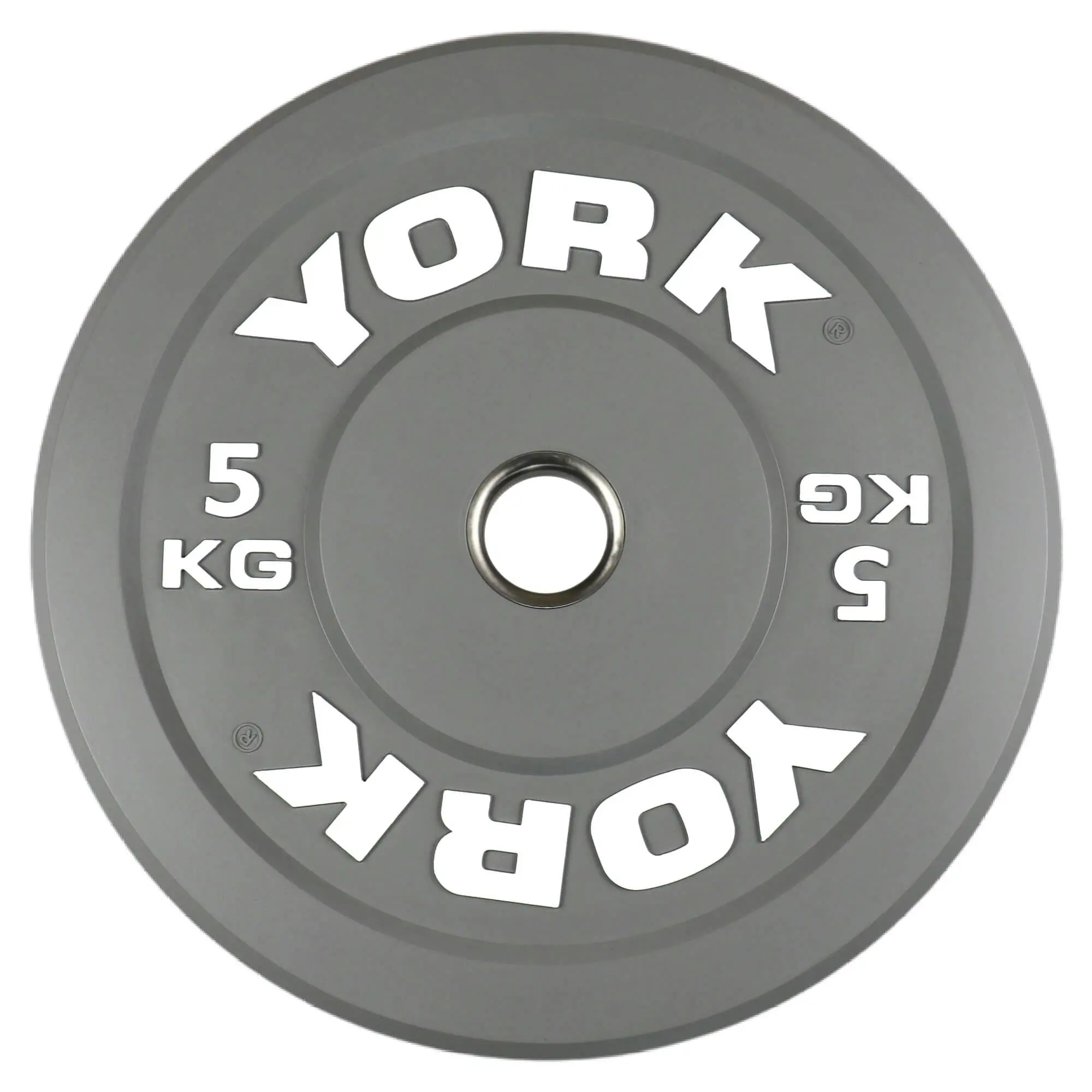 York Fitness 5KG Grey Rubber bumper plate - Sports & Outdoor