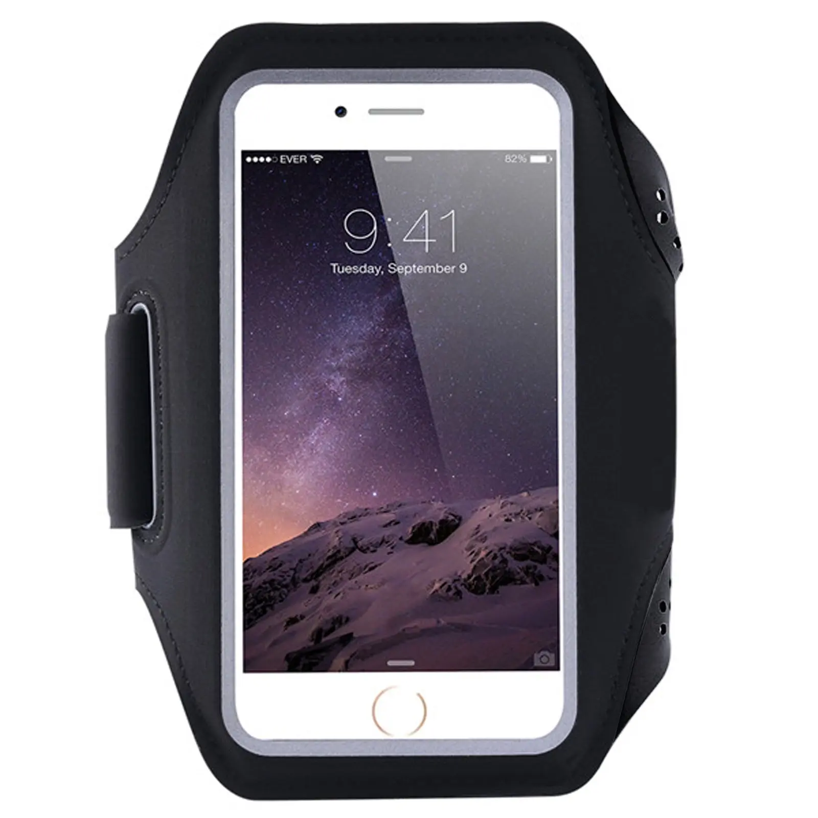 Universal Sports Jogging Running Arm Band Strap ID Phone Holder Armband < 6.5'' Black - Electronics