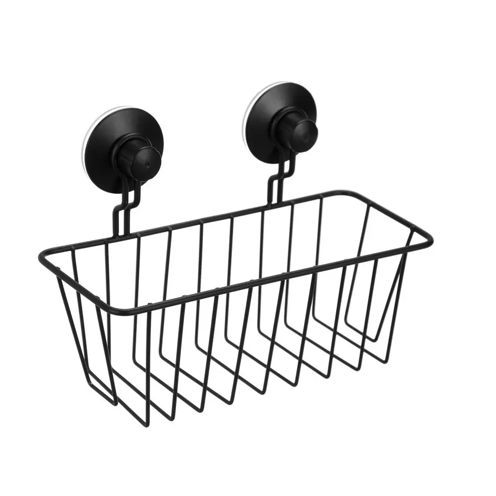 Bathroom Rectangle Wall Suction Cup Rack Shower Caddy Shelf Organiser Holder BLK - Home & Garden