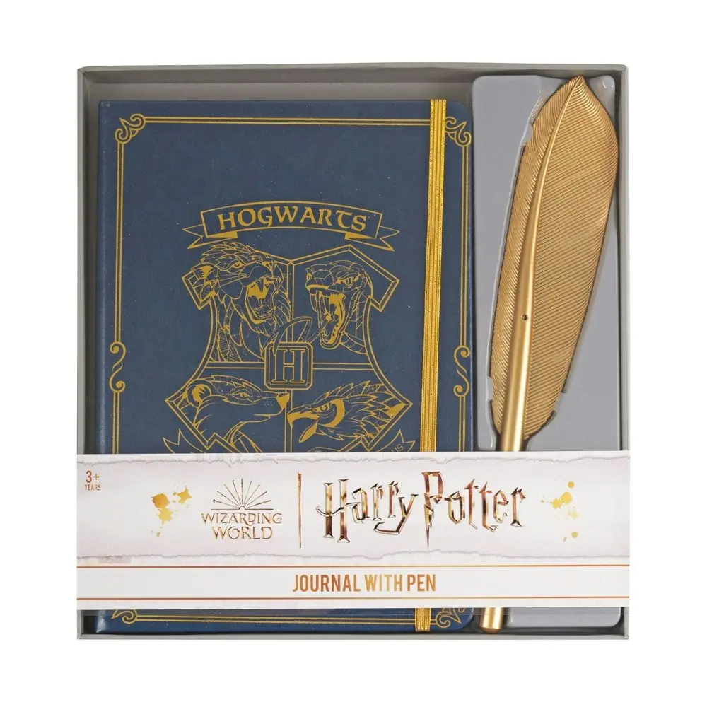 Harry Potter Wizarding World Hogwarts Themed Bound Journal w/ Feather Pen 3y+ - Hobbies