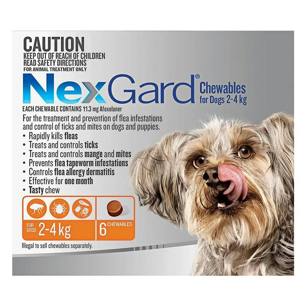 NEXGARD Chewables For Dogs 2 - 4 Kg (Orange) 12 Chews