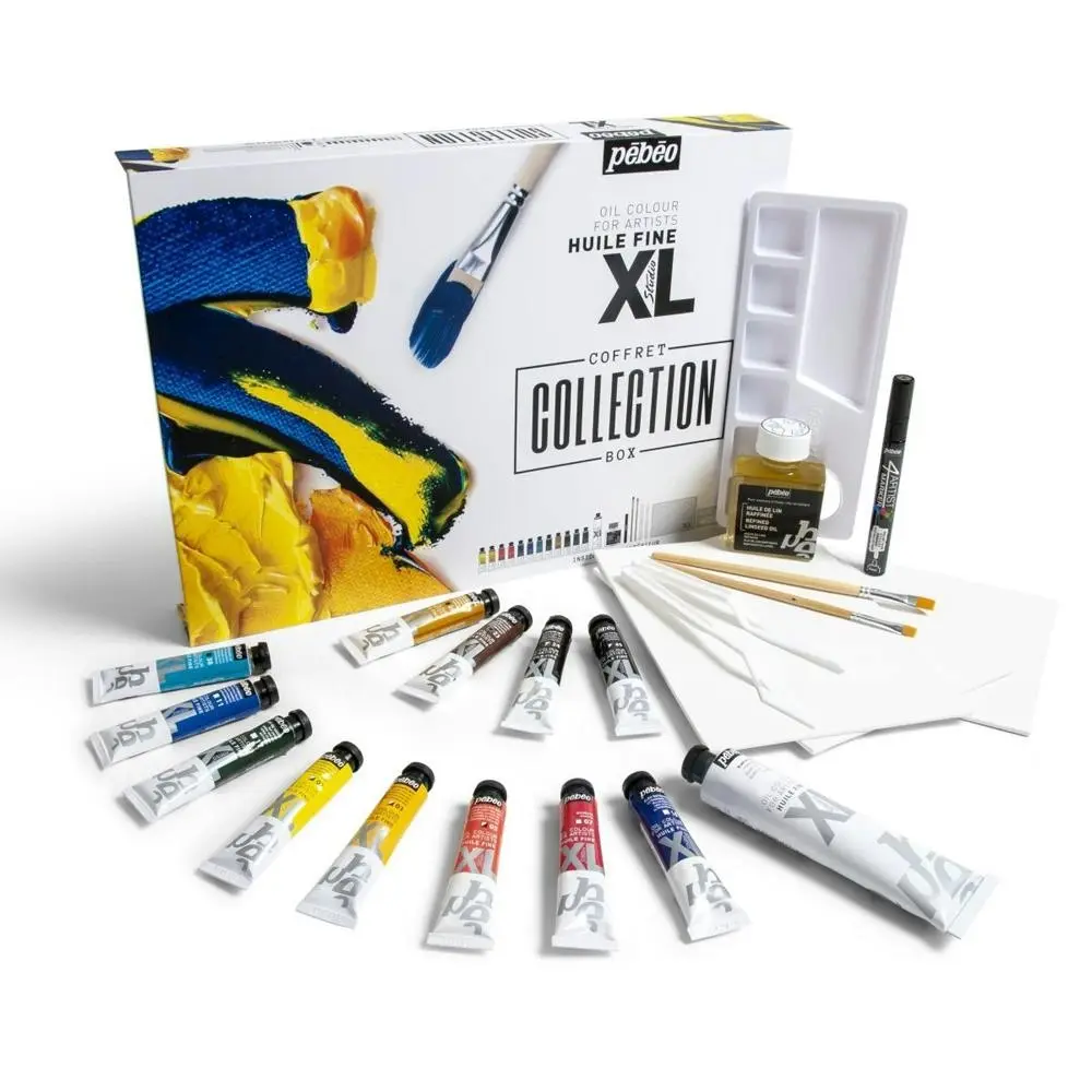 Pebeo Fine XL Oil Paints Collection Creative Art Painting Medium Complete Kit - Hobbies