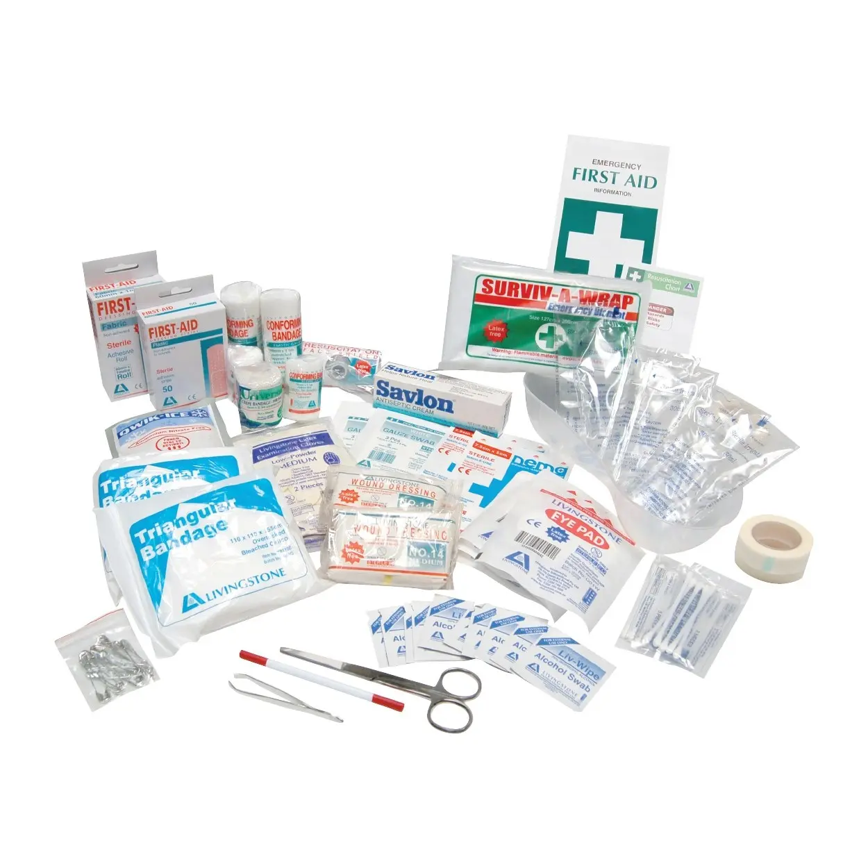 Livingstone Sports First Aid Complete Set Refill Only in Polybag, Small, - Health