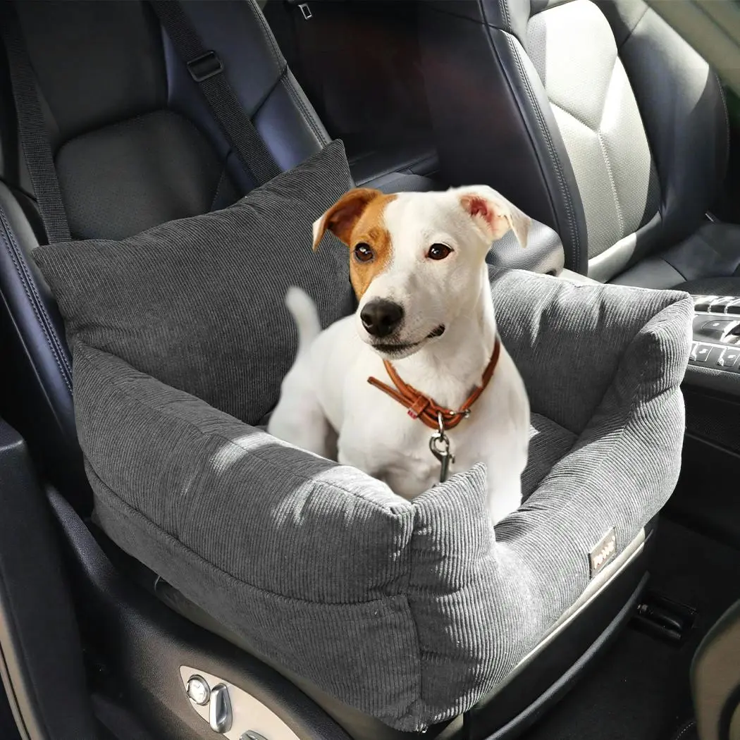 Pawz Pet Car Booster Seat Dog Protector Portable Travel Bed Removable Grey M - Pets
