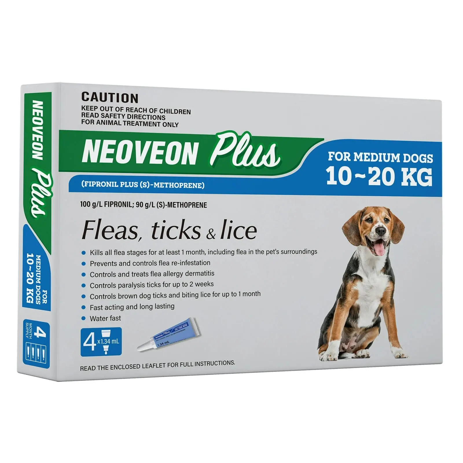 Neoveon Plus For Medium Dogs 10 to 20 Kg (BLUE) 4 Pipettes - Pets