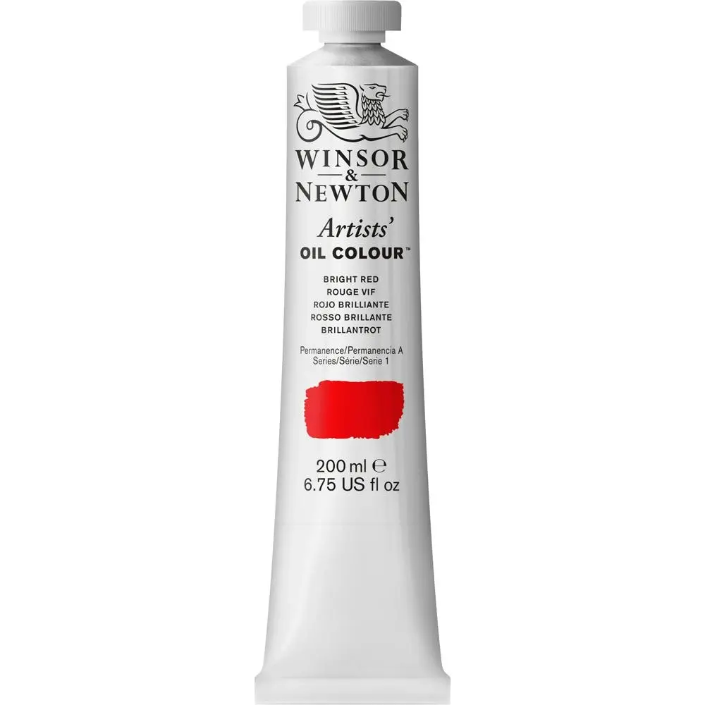 Winsor & Newton Artists Oil Colour 200ml Art Paint Tube Bright Red Series 1 - Hobbies