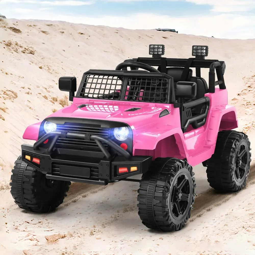 Alfordson Ride On Car Kids Toy Jeep Electric 12V 60W Motors R/C LED Lights Pink - Toys & Games