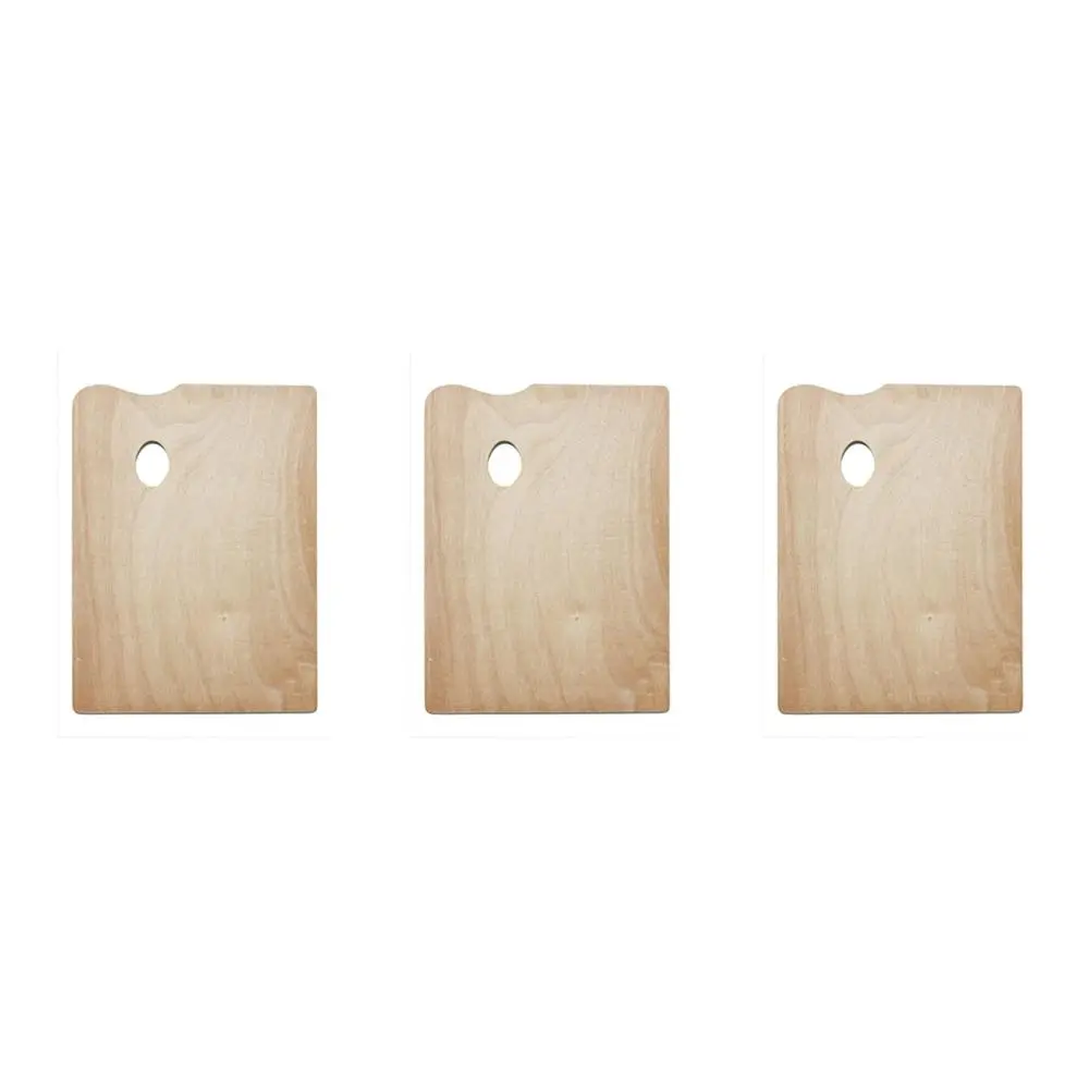 3x Jasart Rectangle Oil/Acrylic Painting Wooden Palette Art/Craft 40cm Med NTRL - Hobbies