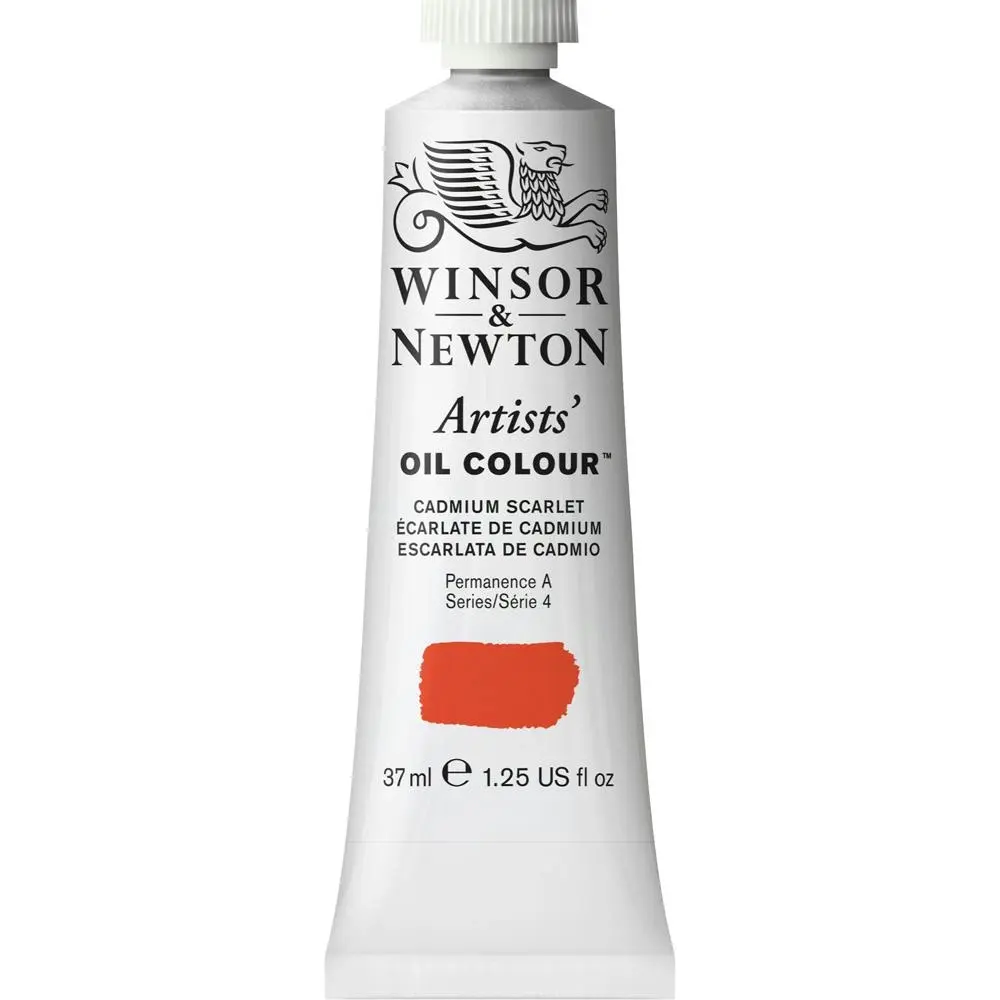 Winsor & Newton Artists Oil Colour 37ml Art Paint Tube Cadmium Scarlet Series 4 - Hobbies