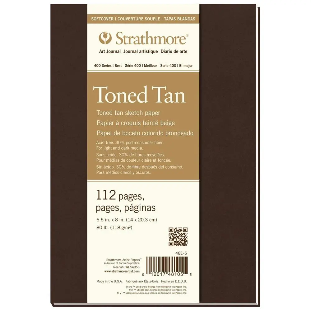 Strathmore 400 Series HB Art/Sketch Journal Toned Tan 5.5''x8.5'' 128 Sheets - Office