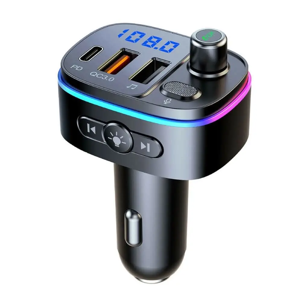 Handsfree FM Transmitter Wireless Bluetooth Car MP3 Adapter DUAL Fast Charger - Electronics