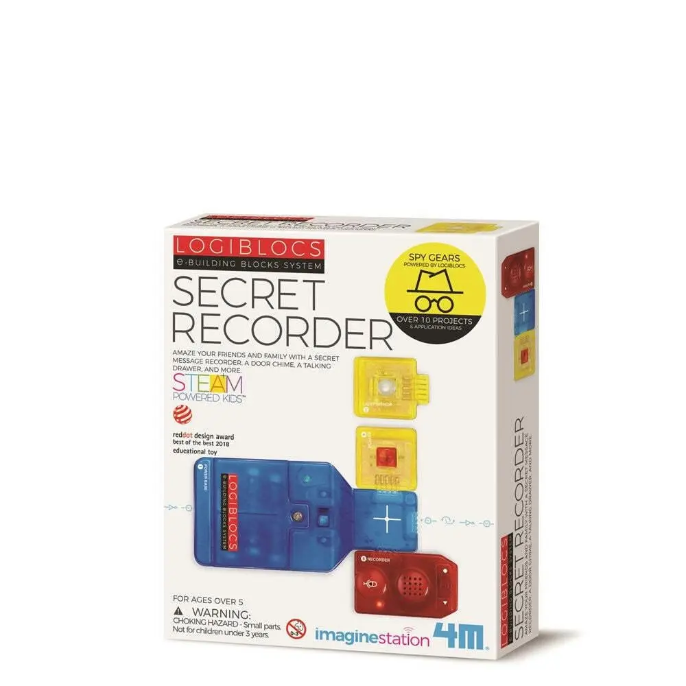 4M Logiblocs Secret Recorder Voice Record Kids/Toddler Fun Activity Toy 5y+ - Toys & Games