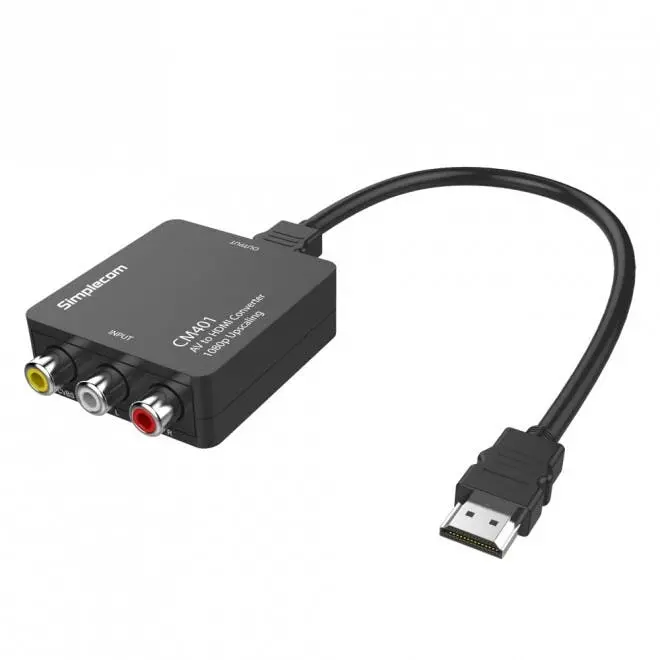 Simplecom CM401 Composite AV CVBS 3RCA Female to HDMI Male Video Converter 1080P - Electronics