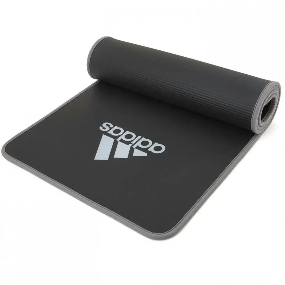 Adidas 10mm Training/Fitness Gym Padded/Rollable Mat Carry Shoulder Strap Grey - Sports & Outdoor
