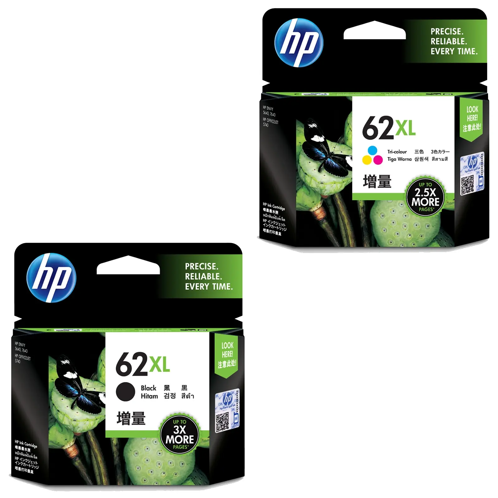HP 62XL High Yield Ink Cartridge Black Cyan Magenta Yellow 4 inks Value Pack - Electronics