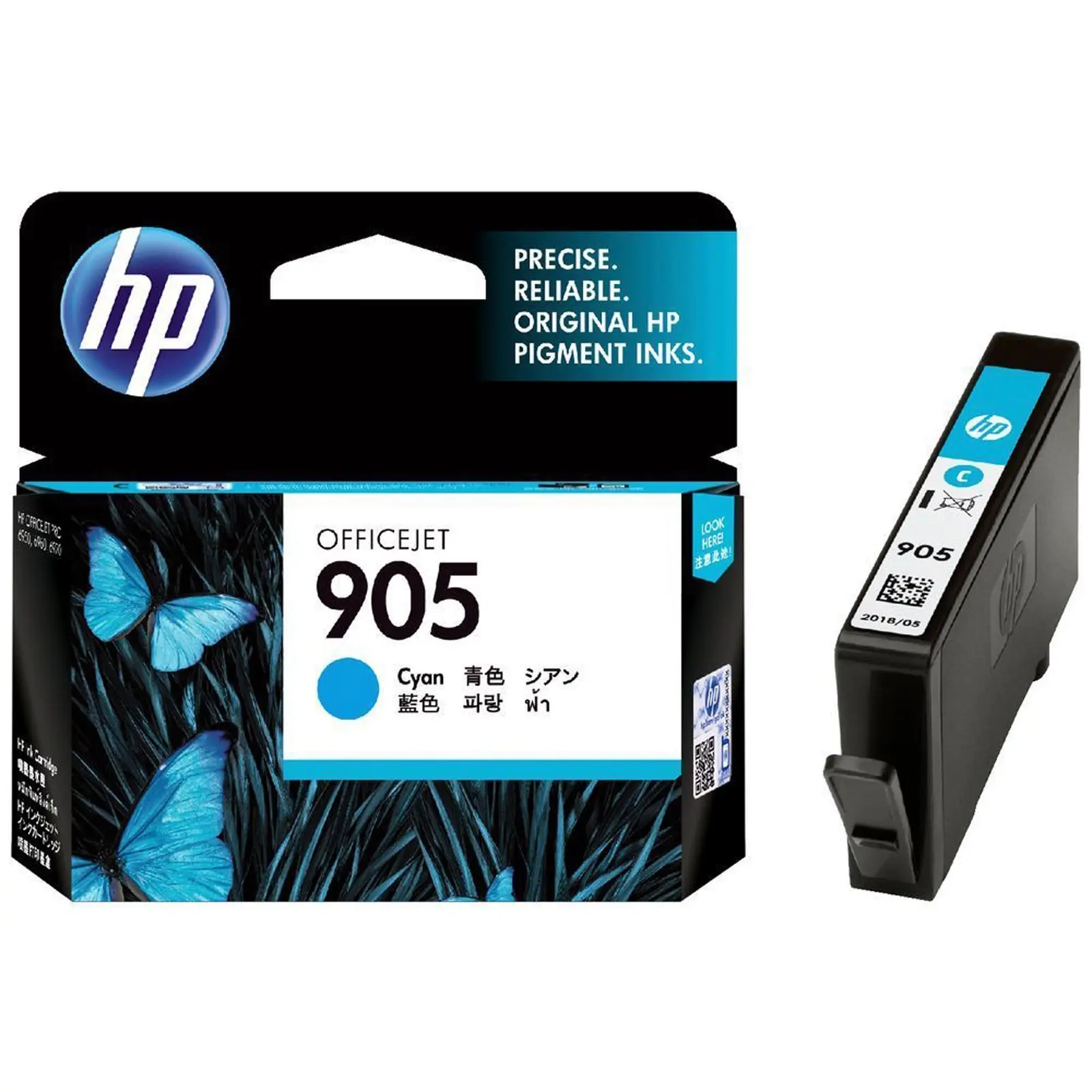 Original HP 905 Cyan Ink Cartridge J7K33A J7K34A 6950 6960 6970 T6L89AA - Electronics