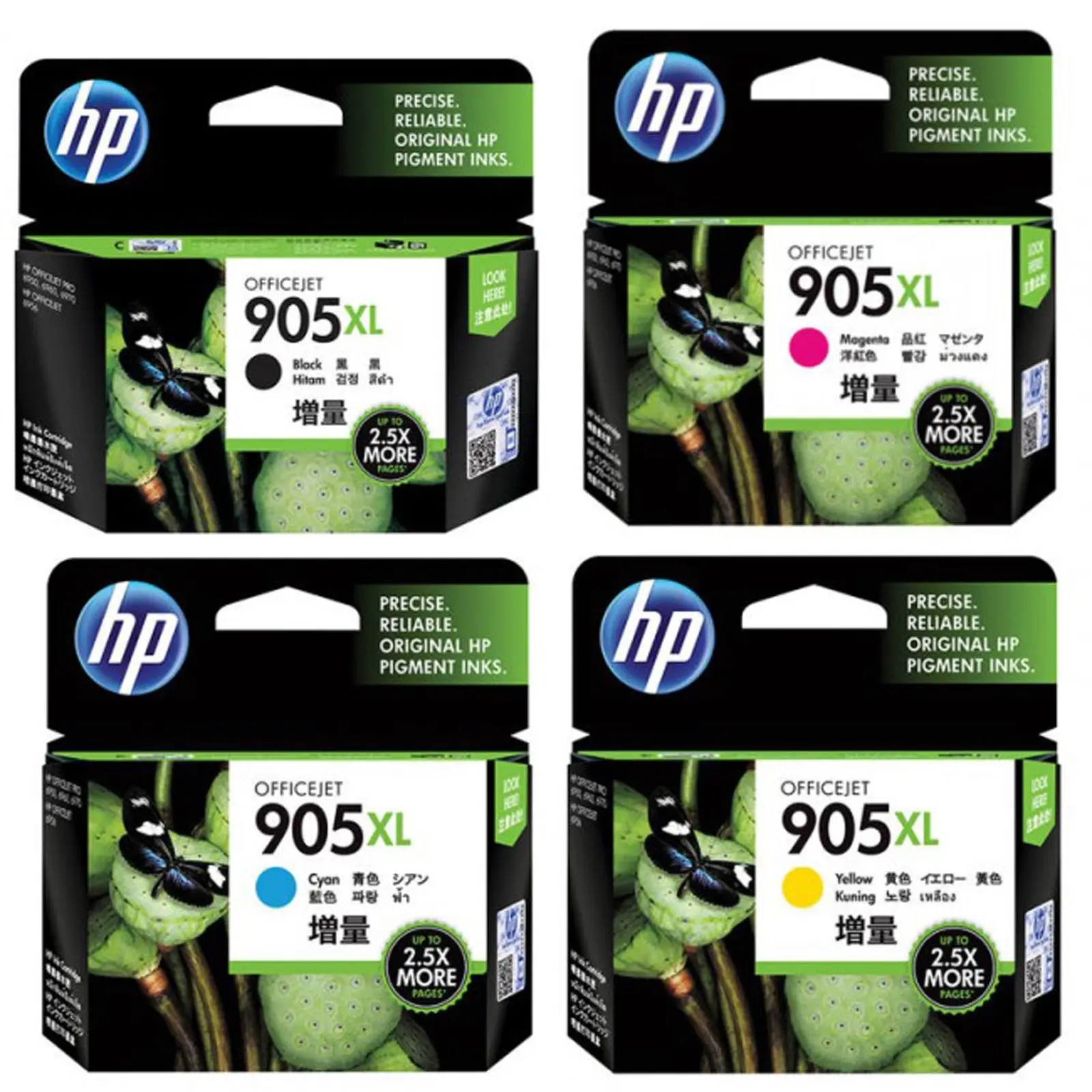 HP 905XL 4 Colours Value Pack Ink Cartridge Toner J7K33A J7K34A - Electronics
