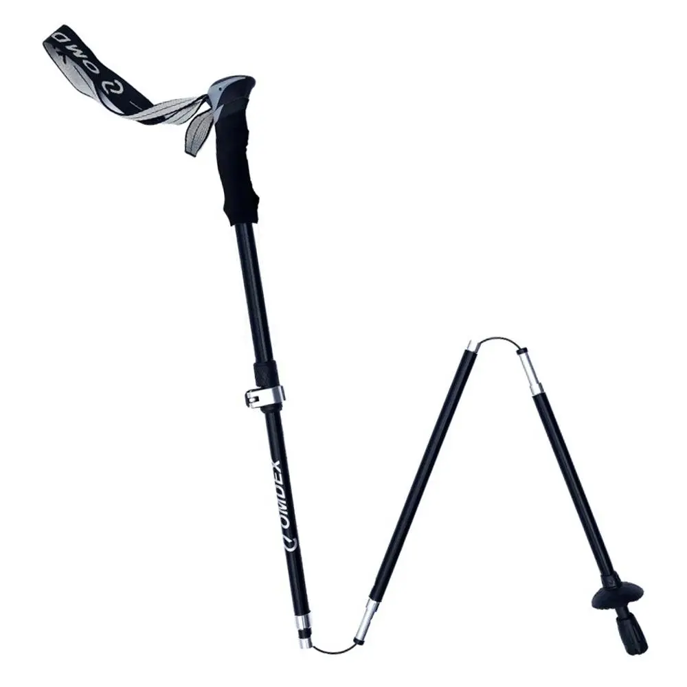 High Trek Roam Outdoors Trail Hiking Aluminium Walking Stick/Pole Folding - Sports & Outdoor