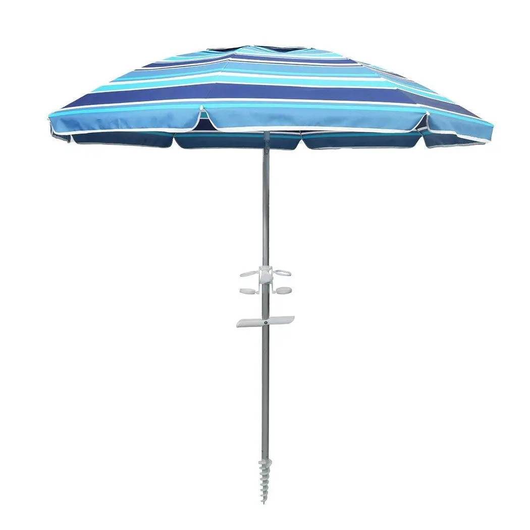 Centra 2m Outdoor Beach Umbrella Tilting Patio Tropical Sun Shelter Parasoll - Home & Garden