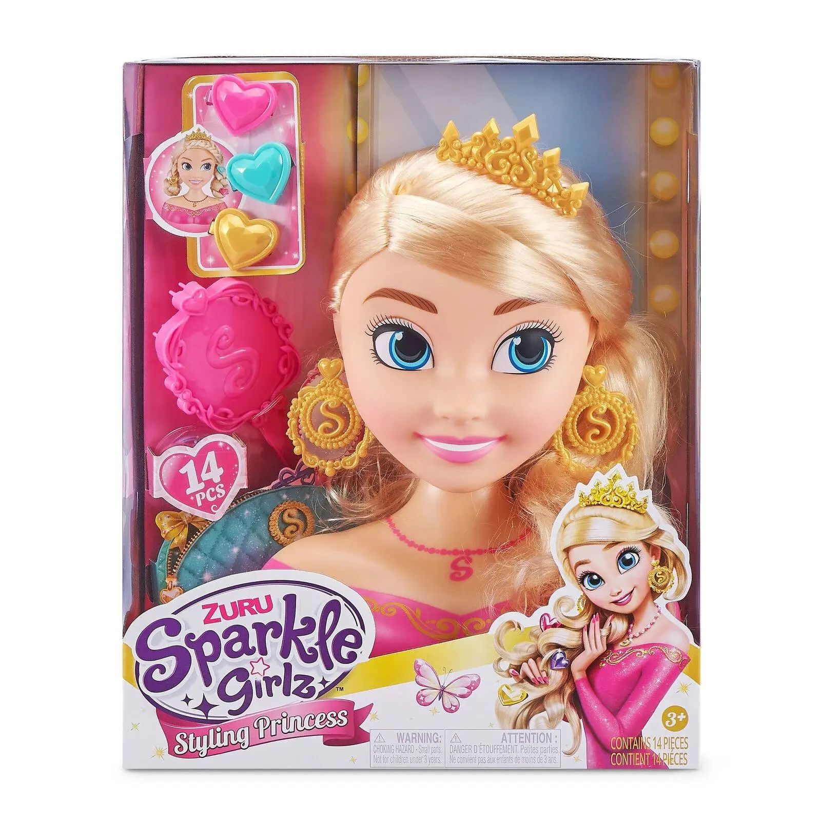 ZURU Sparkle Girlz Hair Styling Doll Princess Head 3+ Kids Toy w/ Accessories - Toys & Games