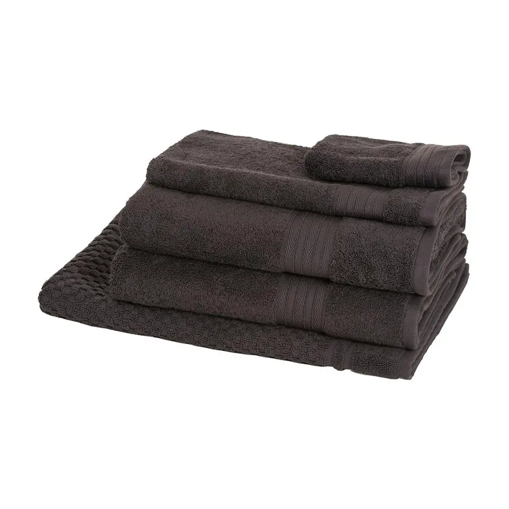 5pc Sheraton Luxury Egyptian Cotton Towel Pack Bath/Hand/Mat/Face Washer Slate - Best Selling Linen & Towels - From $20