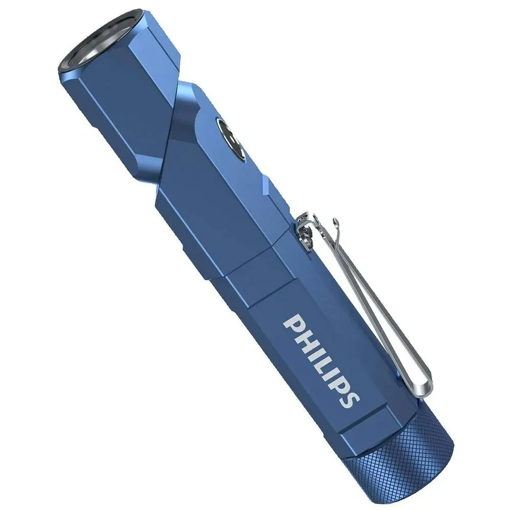 Philips SFL5806B Rechargable 1000LM 2200mAh Compact Flashlight Torch Blue - Hardware