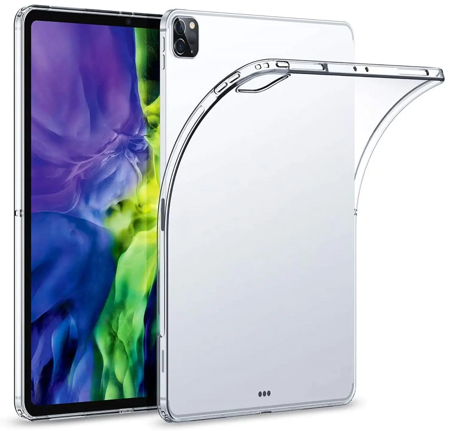 MEZON Apple iPad Pro 11" M2 (2022) Crystal Clear Transparent Ultra Slim Soft TPU Gel Back Case Keyboard Compatible - Electronics
