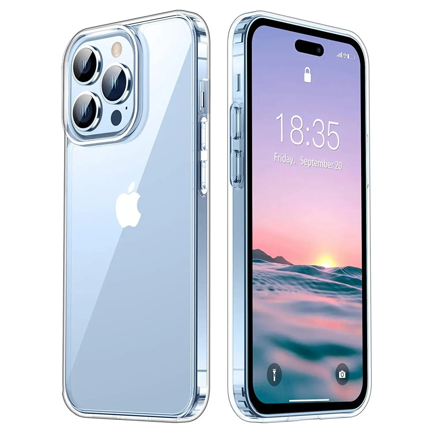 MEZON Crystal Clear Case for Apple iPhone 14 Pro (6.1") Ultra Slim Premium TPU Gel - Wireless Charging Compatible