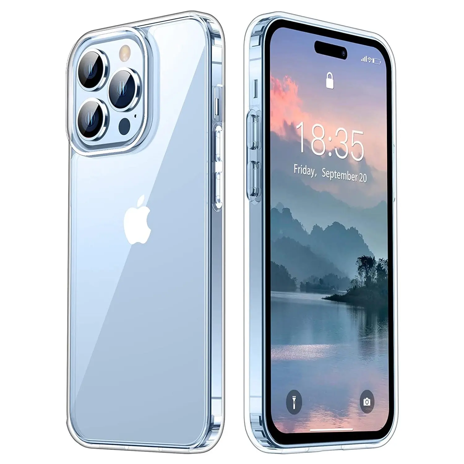 MEZON Crystal Clear Case for Apple iPhone 14 Pro Max (6.7") Ultra Slim Premium TPU Gel - Wireless Charging Compatible