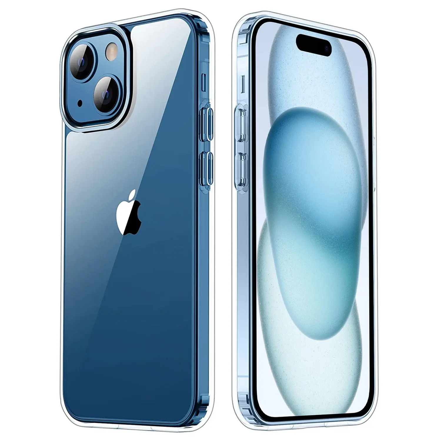 MEZON Crystal Clear Case for Apple iPhone 15 (6.1") Ultra Slim Premium TPU Gel - Wireless Charging Compatible