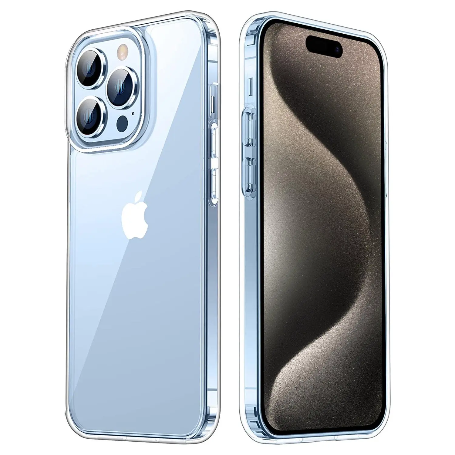 MEZON Crystal Clear Case for Apple iPhone 15 Pro (6.1") Ultra Slim Premium TPU Gel - Wireless Charging Compatible