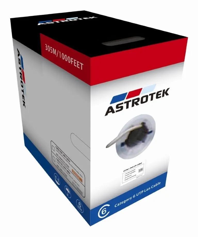 Astrotek CAT6 UTP Cable 305m Roll Orange Full 0.55mm Copper Wire Ethernet LAN - Electronics