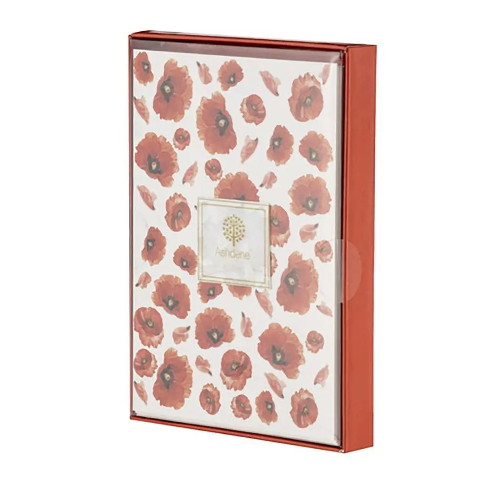 Ashdene Red Poppies A5 Hardcover Notebook Stationery w/ Elastic Band Closure - Office