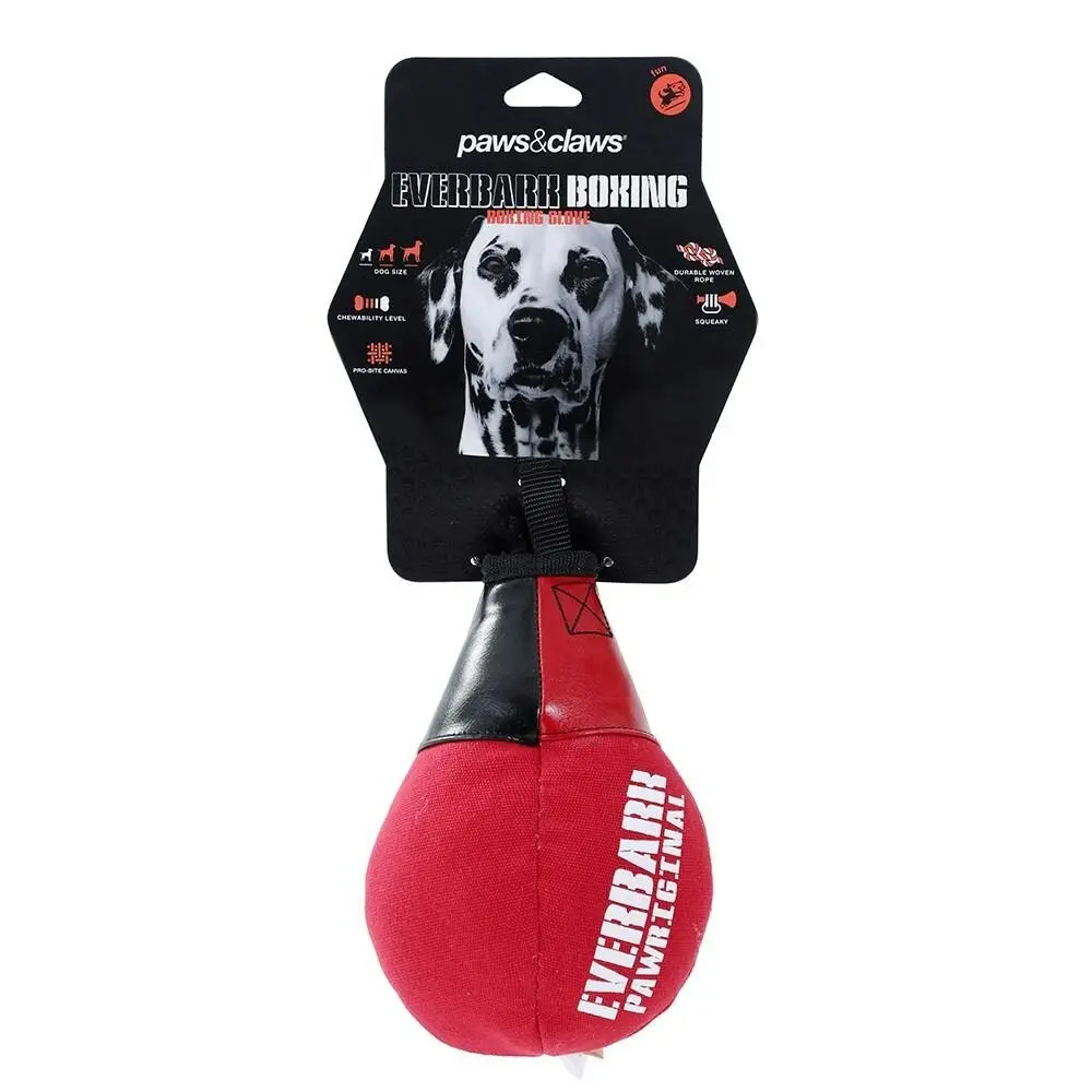 Paws & Claws 21cm Boxing Speedball Oxford Toy Fun Play Squeaky for Pet/Dog Red - Pets