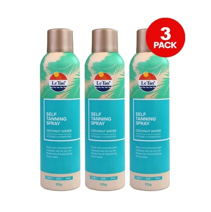 3 Pack Le Tan Self Tanning Spray coconut water 175g - Beauty