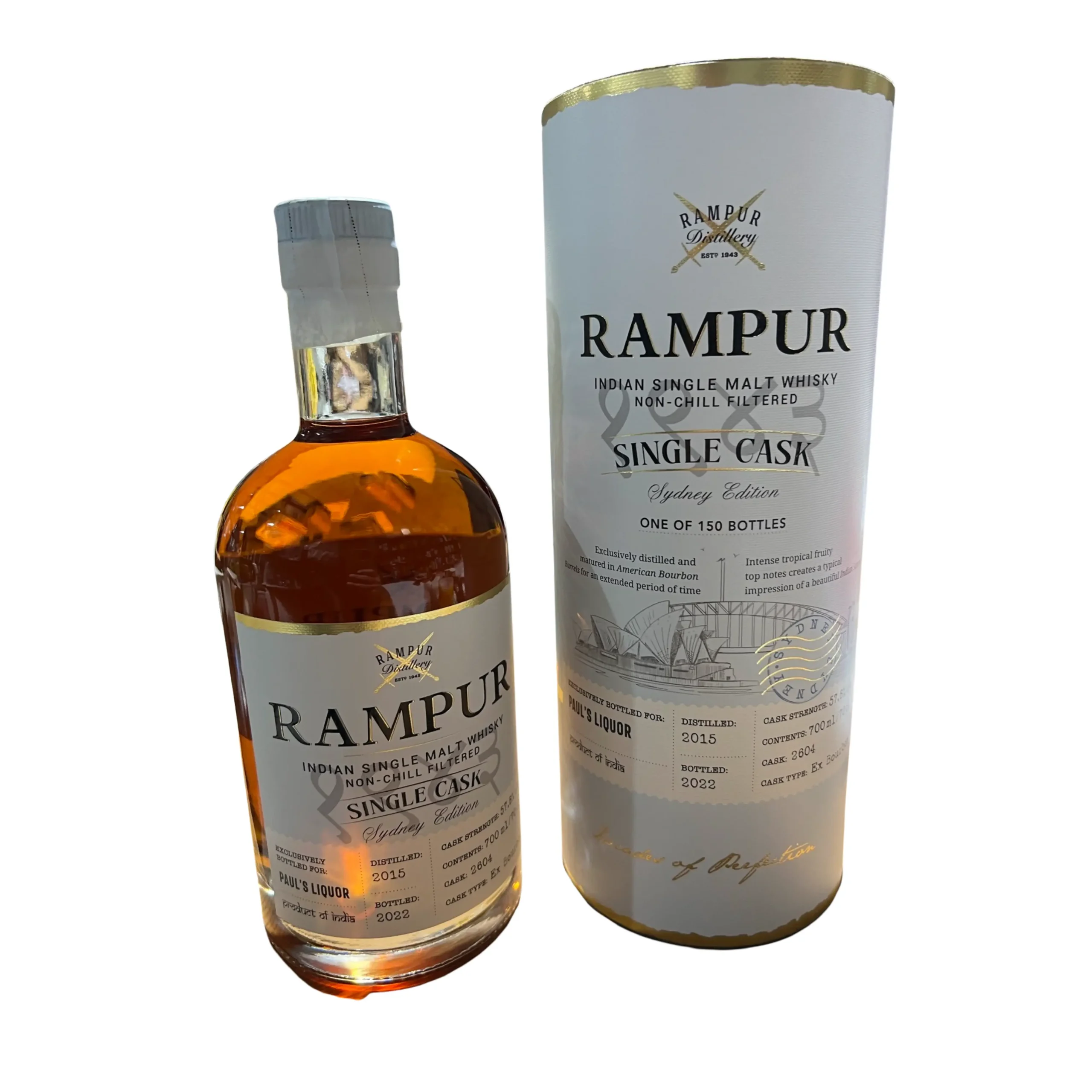 Rampur Sydney Edition Limited Edition Cask Strength Single Malt Whisky 700ml - Alcohol