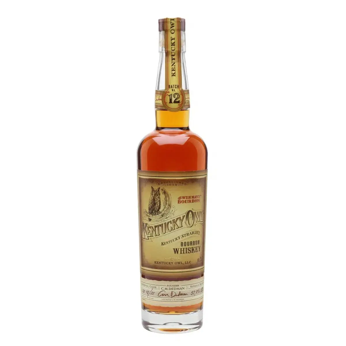 Kentucky Owl Batch 12 Bourbon Whiskey 700ml - Alcohol