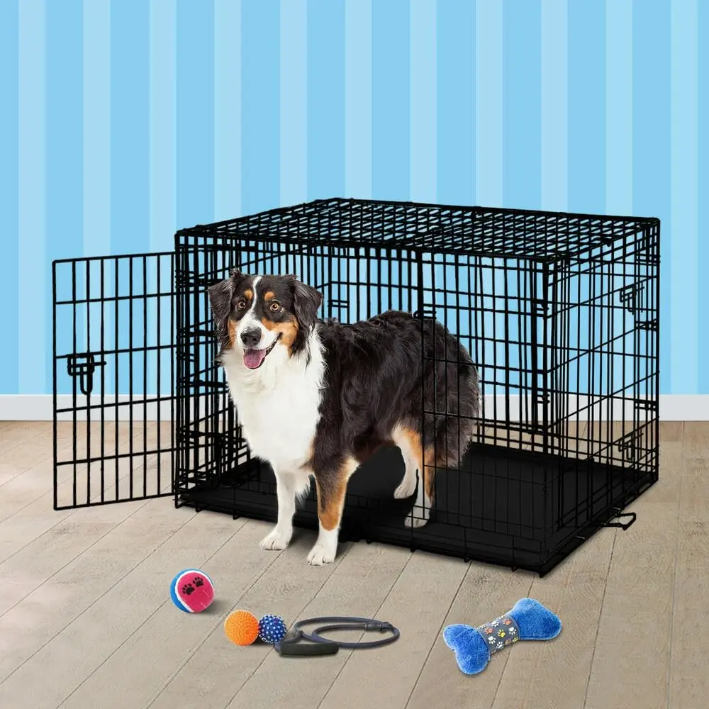 BEASTIE Dog Cage 30 inch Large Pet Crate Kennel Cat Metal Playpen Foldable - Pets